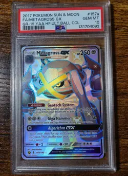 Metagross GX 157a/145 PSA 10 Hidden Fates S&M 2017 GR-19 Pokemon Card Graded - Image 1