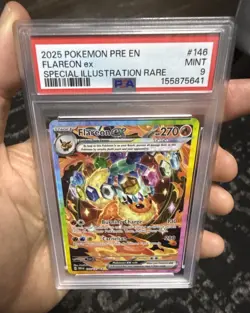 PSA 9 Flareon EX SIR 146 PRISMATIC EVOLUTIONS Pokemon Card 2025 SI - Image 1