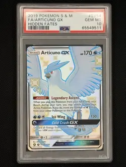 Pokemon TCG Hidden Fates ~ Articuno GX #SV54 Full Art ~ PSA 10 GEM MINT - Image 1
