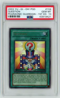 PGD-104 QUESTION PSA 10 1ST EDITION 2003 YU-GI-OH! - Image 1