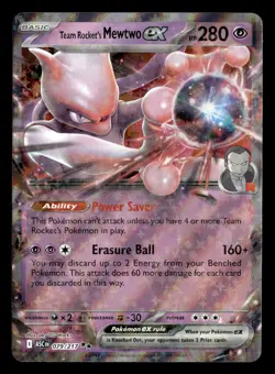 Team Rocket's Mewtwo ex 079/217 Double Rare Ascended Heroes Pokemon Card - Image 2