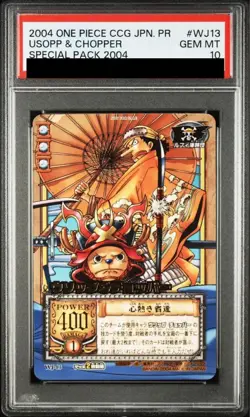 PSA 10 One piece CCG Usopp & Chopper Promo Card WJ13 Special Pack 2004 Japanese - Image 1