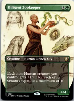 Diligent Zookeeper (Borderless) 327 Foil Avatar: The Last Airbender MTG NM - Image 1
