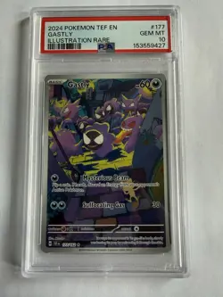 Pokemon Temporal Forces Gastly 177/162 Illustration Rare Holo PSA 10 Gengar GEM - Image 1