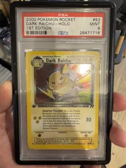 2000 POKEMON ROCKET 1ST EDITION #83 DARK RAICHU-HOLO PSA 9 - Image 1