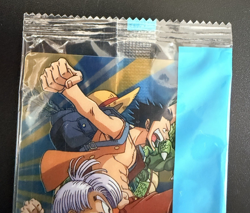 Dragon Ball One Piece Son Goku & Luffy 40th Jump Morinaga Wafer Sealed set of 3 - Image 3