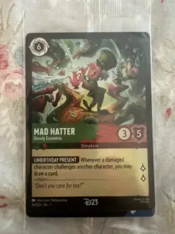 2026 D23 Disney Lorcana Mad Hatter Unruly Eccentric Exclusive FOIL *SEALED* NEW - Image 1