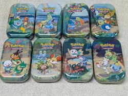 (Empty) Pokemon Celebrations 25th Anniversary Mini Tins Full Set Gen 1-8 820650809378 - Image 1
