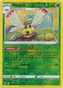 Reverse Holo Ninjask 014/185 Vivid Voltage Rare Pokemon TCG - Image 1