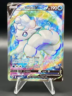 Alolan Vulpix V 173/195 Ultra Rare Silver Tempest Pokemon NM-M - Image 1