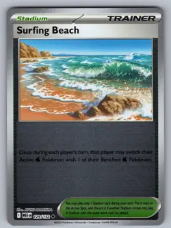Surfing Beach 129/132 Uncommon Mega Evolution Reverse Holo Near Mint - Image 1
