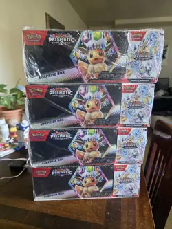 Pokemon TCG Prismatic Evolutions Eevee Surprise Box Lot of 4 Sealed - Image 1