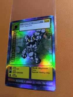 Digimon Gotsumon ST-23S Holo Foil Bandai Digimon Card 1999 Vintage Rare - Image 3