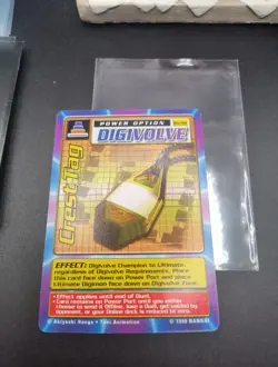 Digimon 1999 Crest Tag Digivolve Bo-99 Trading Card Game Bandai Power Option LP - Image 2