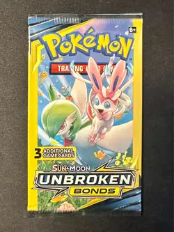 Unbroken Bonds 3 Card Booster Pack Pokemon TCG Sylveon Gardevoir Artwork Sealed - Image 1