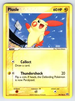 Plusle 39/106 2005 EX Emerald Pokemon Card TCG Nintendo EX Era Non Holo - VLP - Image 1