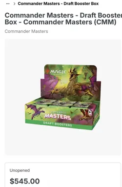 Wizards of the Coast MTG Commander Masters Draft Booster Box (24 Packs) 2023 - Image 4
