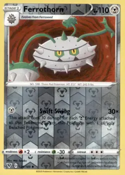FERROTHORN 124/185 UNCOMMON VIVID VOLTAGE POKEMON REVERSE HOLO NEAR MINT - Image 1