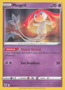 MESPRIT 066/189 HOLO RARE ASTRAL RADIANCE POKEMON NEAR MINT - Image 1