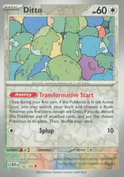 DITTO 132/165 RARE 151 POKEMON NEAR MINT - Image 1