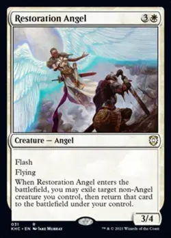 Restoration Angel - Light Play MTG Commander 2021 Kaldheim - Image 1