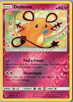 Dedenne Uncommon SM - Forbidden Light 88/131 NM Reverse Holo - Pokemon - Image 1