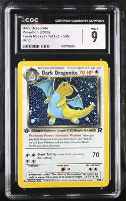 Pokemon Dark Dragonite Holo Rare 1st Edition Team Rocket 5/82 CGC 9 - Image 1