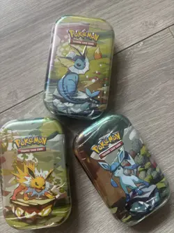 Pokemon TCG Prismatic Evolutions Mini Tins X3 New Sealed - Image 1