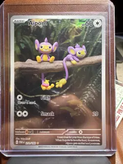 Pokemon TCG Aipom 211/182 SV04 Paradox Rift Holo Illustration Rare 60 HP - Image 1