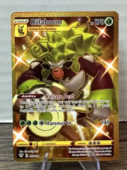 Pokemon TCG - 2020 Pokemon SWSH Darkness Ablaze Rillaboom Secret Rare #197/189 - Image 1