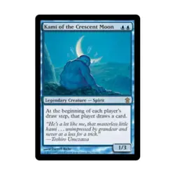 WOTC MtG Saviors of Kamigawa Kami of the Crescent Moon (R) EX - Image 1