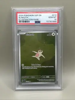 2024 POKEMON SSP EN-SURGING SPARKS ILLUSTRATION RARE #212 SLAKOTH PSA 10 - Image 1