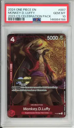 One Piece Graded: Monkey D. Luffy P-007 CS Celebration Pack (2024) PSA 10 - Image 1