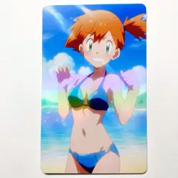 Pokemon Trainer Misty Sexy Doujin Waifu Girl Anime Art Goddess Card - Image 1