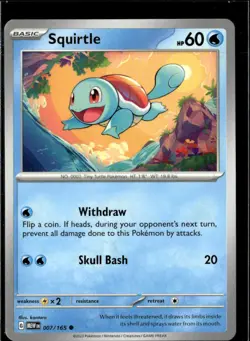 Pokemon Squirtle 007/165 151 Non Holo Common 5 Card Lot - Image 1
