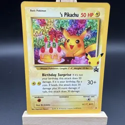 Pokemon TCG Pikachu Birthday Holo Black Star Promo - Image 1