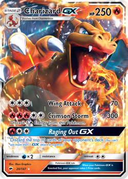 Charizard GX 20/147 Holo GX Rare Burning Shadows Pokemon Near Mint - Image 1