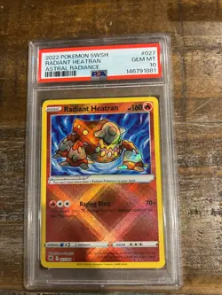 POKEMON 2022 Astral Radiance RADIANT HEATRAN #027 PSA 10 Gem Mint RARE 2 - Image 1