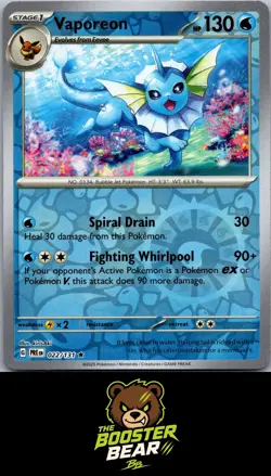 Vaporeon 022/131 Holo R Prismatic Evolutions Pokemon NM/M - Image 1
