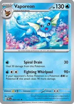 Vaporeon 022/131 Holo R Prismatic Evolutions Pokemon NM/M - Image 4