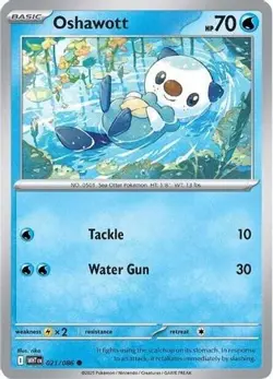 Oshawott 021/086 C White Flare Pokemon NM/M - Image 4