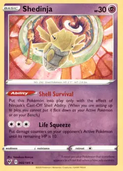 SHEDINJA 066/185 RARE VIVID VOLTAGE POKEMON NEAR MINT - Image 1