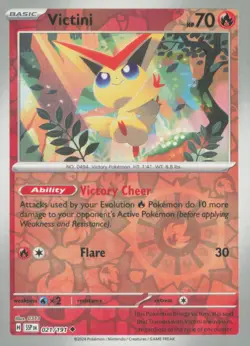 VICTINI 021/191 UNCOMMON SURGING SPARKS POKEMON REVERSE HOLO NEAR MINT - Image 1