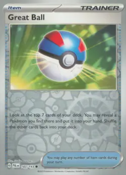 GREAT BALL 183/193 COMMON PALDEA EVOLVED POKEMON REVERSE HOLO NEAR MINT - Image 1
