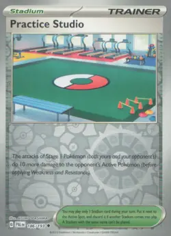 PRACTICE STUDIO 186/193 UNCOMMON PALDEA EVOLVED POKEMON REVERSE HOLO NEAR MINT - Image 1