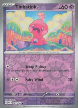 TINKATINK 101/193 COMMON PALDEA EVOLVED POKEMON REVERSE HOLO NEAR MINT - Image 1