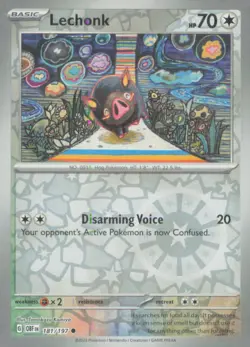 LECHONK 181/197 COMMON OBSIDIAN FLAMES POKEMON REVERSE HOLO NEAR MINT - Image 1