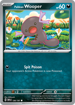 PALDEAN WOOPER 126/197 COMMON OBSIDIAN FLAMES POKEMON REVERSE HOLO NEAR MINT - Image 1