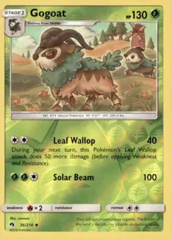 GOGOAT 36/214 UNCOMMON LOST THUNDER POKEMON REVERSE HOLO NEAR MINT - Image 1
