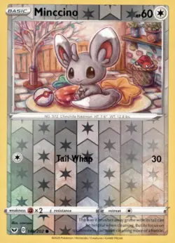 MINCCINO 146/202 COMMON SWORD & SHIELD POKEMON REVERSE HOLO NEAR MINT - Image 1
